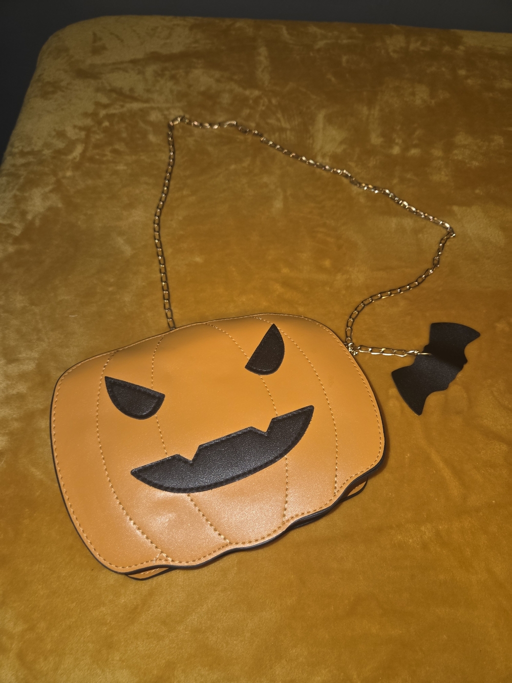 Orange Pumpkin Face Crossbody Bag - Cute Halloween Purse